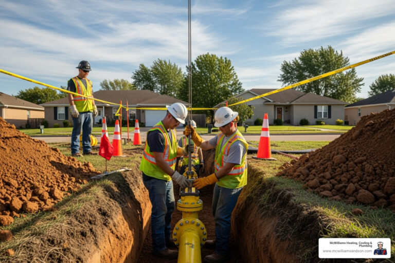 underground gas line installation lufkin